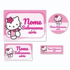 80 Etiquetas Escolares Hello Kitty Personalizadas Resistente Adesivo Com Nome e Série Para Material Escolar Lápis Cadern