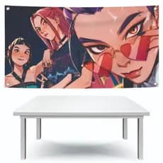 Painel Retangular Guerreiras Do Kpop 100x150 Para Decoração Festa Fundo de Mesa Lona Fosca 280g