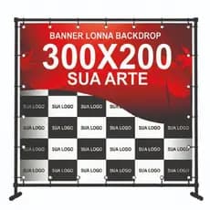 Banner Backdrop Lona 280g 300x200 Personalizado - Fundo De Palco Com Sua Logo Ou Arte - Acabamento Ilhós