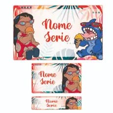 Kit 120 Etiquetas Escolares Lilo E Stitch Personalizadas Volta as Aulas Nome e Turma Adesivo Vinil