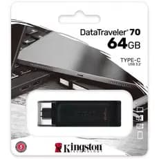 PEN DRIVE KINGSTON DATATRAVELER 70 PRETO 64GB USB-C - DT70/64GB