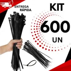 KIT 600 Unidades Abraçadeira Nylon 2 tamanhos Enforca Gato Presilha Lacre Fita
