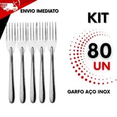 Kit 80 Garfos em Aço Inox – Talheres de Mesa Resistentes PARA RESTAURANTE, BUFFET, RESIDENCIAL, CHURRASCO