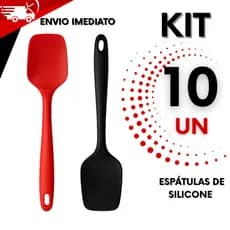 Kit 10 espátulas de silicone multiuso de Cozinha Resistente Casa Buffet Restaurante