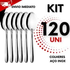 Kit 120 Colheres em Aço Inox - Colher para eventos restaurantes mesa sopa