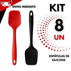 Kit 8 espátulas de silicone multiuso de Cozinha Resistente Casa Buffet Restaurante