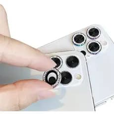 Kit Proteção Lente Câmera Diamante iPhone 11 12 13 14 15 16 16 Pro Max Charme Beleza