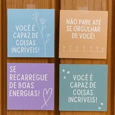 240 Mini Kit Tag Agradecimento ao Cliente - Frases Motivacionais - Cores Vivas Pronta Entrega 5x5cm
