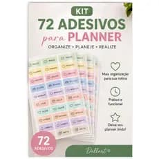 Kit 72 Adesivos Planner Funcional Organização Agenda Minimalista 6 Cartelas Produtividade Rotina