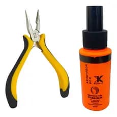 Kit Removedor De Cola Queratina + Alicate Ponta P/ Mega Hair