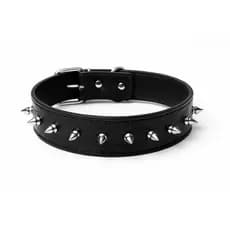 Kit 3 Coleiras com spikes em couro sintético para cães de médio e grande porte