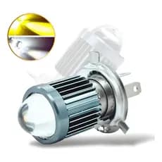 Lâmpada LED H4 Mini Projetor Canhão Universal Moto Carro Bombillo Alto Super Branca Baixa Amarela