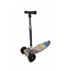 Patinete 3 Rodas Com Led Triciclo Dobrável De 3 A 8 Anos Azul Diversão Ajustável Seguro