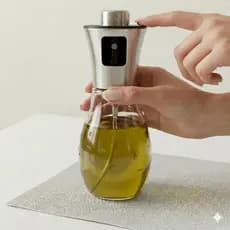 Galheteiro de Vidro Inox 200 ml Spray Borrifador Vinagre Azeite Óleo Tempero Cozinha Praticidade e Precisão