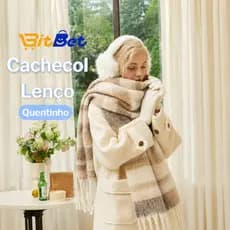 Cachecol Feminino de Inverno Xadrez Quente Macio Lã Sintética Lenço Elegante  INVERNO-15