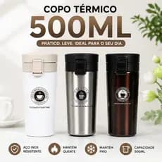 500ML Copo Térmico em Aço Inox Squeeze Térmica Quente e Frio para Chá e Café com Tampa CP-25