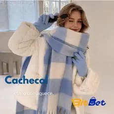 Cachecol Xadrez Feminino Inverno Macio Cachecol de Lã Luxo Quentinho INVERNO-12