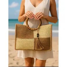KA74608 BOLSA FEMININA DE PALHA NOVIDADE