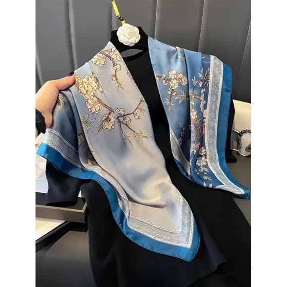lenço feminino toque de seda lançamento  90x90cm