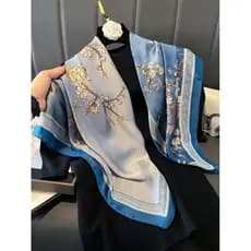 lenço feminino toque de seda lançamento  90x90cm