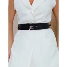 CINTO FEMININO PRETO E MARROM LARGO NOVIDADE