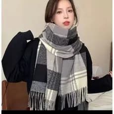 L-213 CACHECOL TRADICIONAL XADREZ PASHMINA NOVIDADE