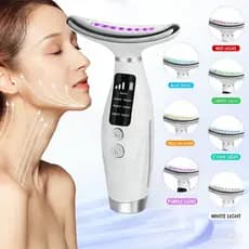 Massageador De Pele Firmeza Pescoço Led de 7 Modos Massageador Portátil Beleza para Rosto e Pescoço-Techo pro