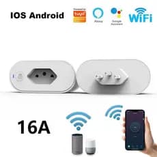 Tomada Inteligente Alexa Wi-Fi Tuya,Smart Plug,16A, AC100~240V,Alexa e Google Home,App Control -Techo Pro