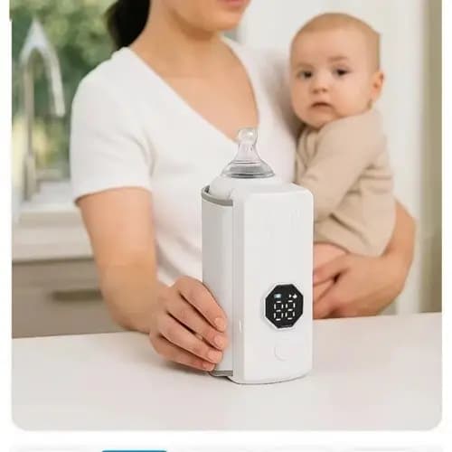 Aquecedor Mamadeira Recarregável Visor LCD Leite Bebê Portátil Bivolt Praticidade Pronta Entrega