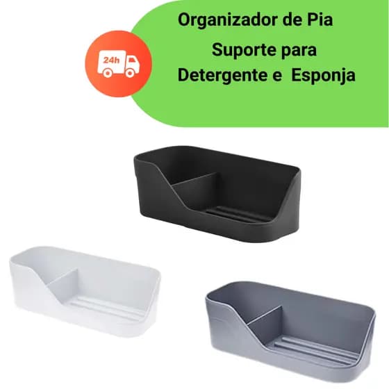 Organizador De Pia Porta Detergente Esponja Sabão Compacto Trium OU
