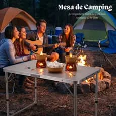 Mesa Camping Dobrável Virá Maleta 120cmx60cm C/ Regulagem Acampamento Praia Pesca
