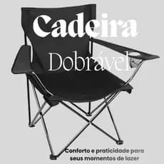 Cadeira Dobrável Camping Retrátil Porta Copo até 150kg Praia Pesca Parque Confortável
