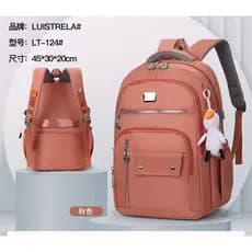 Mochila Feminina Escolar Passeio Coreano Grande Capacidade Com Pingente de Corda