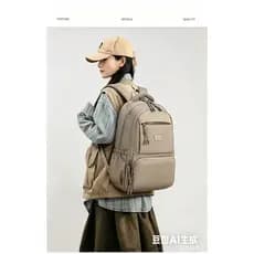 Mochila Feminina Escolar Passeio Coreano Grande Capacidade Com Pingente de Corda