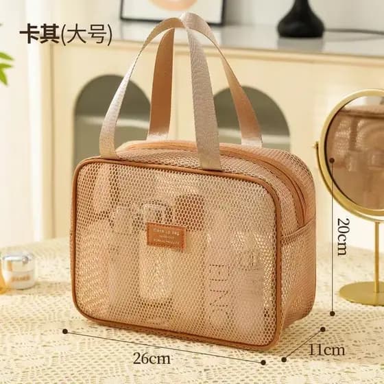 Necessaire Organizadora de Malha - Necessaire de Viagem Grande com Divisórias