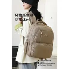 Mochila de náilon repelente de água de grande capacidade simples e leve bolsa de computador bolsa escolar