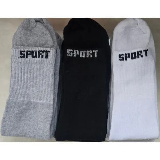 🧦  Kit com 3, 6 ou 12 Pares de Meias Algodão SPORT Cano alto\longo  – Adulto (36 ao 42)