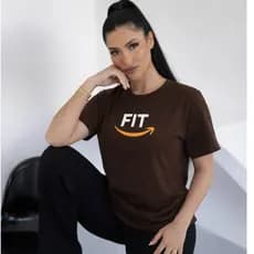 T-Shirt Feminina Fitness Estampada Blusa 100% Algodão Envio Imediato Blusa Feminina Elegante