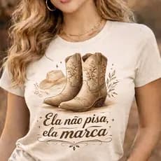 T-shirt Cowgirl Country Club Camisetão Moda Feminina Estilo Para Rodeio Cavalgada Rural