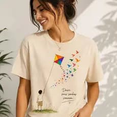 Camiseta T-Shirt Feminina Blusinha Premium Camisa 100% Algodão Estilosa e Elegante Tendência