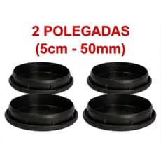 Kit 4 Ponteira 2 Polegadas 50mm Interna Redonda Branca ou Preta 5cm Pezinho Mesa