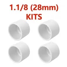 Kit 24 Ponteira 1.1/8 Externa BRANCA 28mm Pezinho Cadeira 2,8 Cm