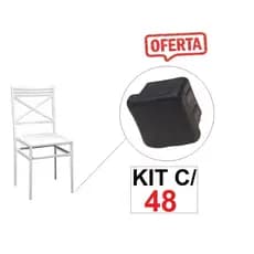 Ponteira Interna 20x20 mm Metalon Quadrada Preta Tampa Pezinho 2cm x 2cm Cadeira Mesa Kit Até 48 Un