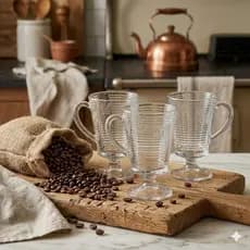 Jogo 1-2-3 ou 4 Peças Taça 240ml Capuccino Butterfly Em Vidro Woff
