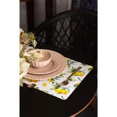 Kit 2-4-6-8 Lugares Americanos Siciliano Lyor 🍋 43,5x28,5cm Floral Limão para Mesa Posta