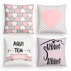 Kit 4 capas de Almofada Modernas Decorativas 45X45 Diversos Modelos