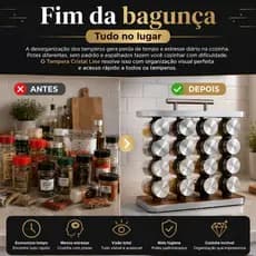NÃO COMPRE OUTRO ORGANIZADOR ANTES DE VER ISSO! Kit 16 Potes de Temperos Vidro 80ml Tempera Cristal Line Tampa Inox Herm