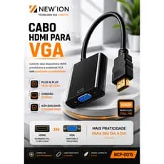 Cabo Adaptador Hdmi Vga Para Pc Tv Notebook Monitor Novo