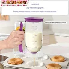 Copo Medidor 900ml com Escala Boca Larga Transparente para Receitas Bolos