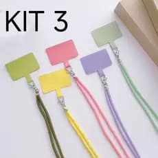 Kit 3 Cordão para Celular Ajustável Crossbody - Alça Removível, Anti Queda, Unissex, Ideal para Uso Diário